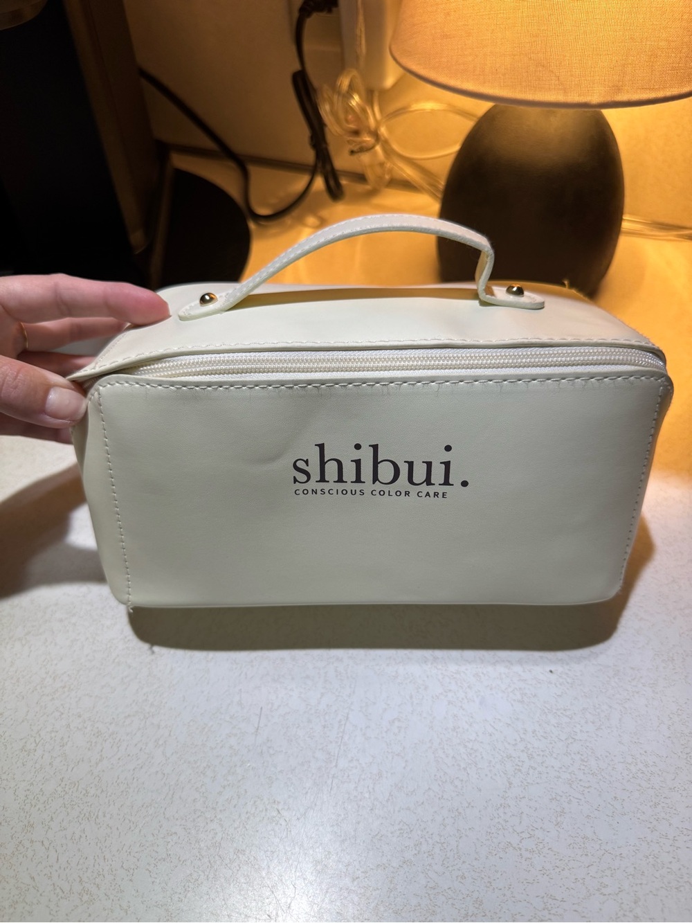 Shibui Cream Travel Cosmetic Bag with Handle